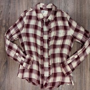 Cosmic Blue Love plaid Button down shirt, Medium